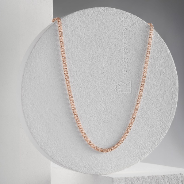 Цепь из красного золота 585, плетение «Гарибальди»